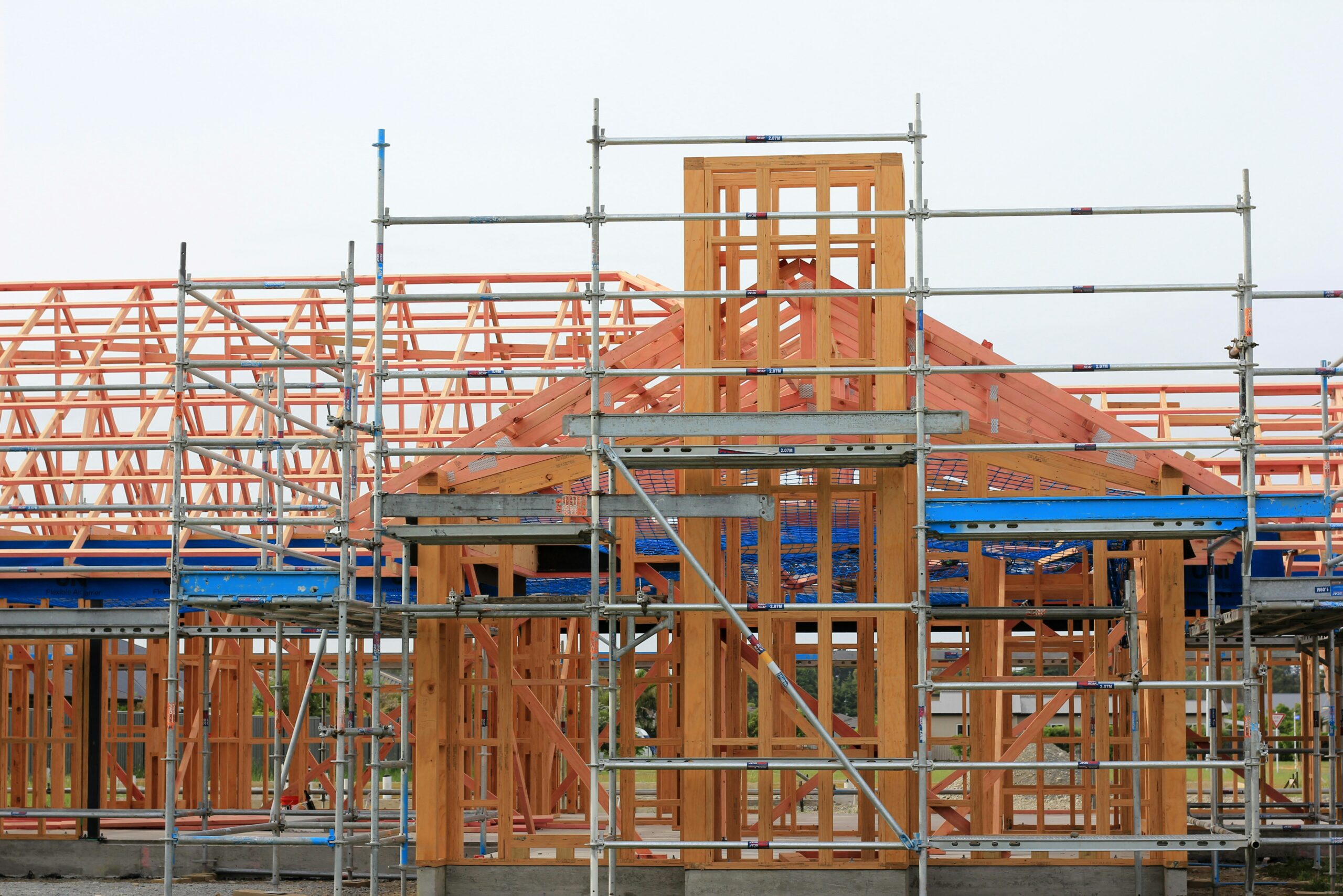 Scaffolding around a building